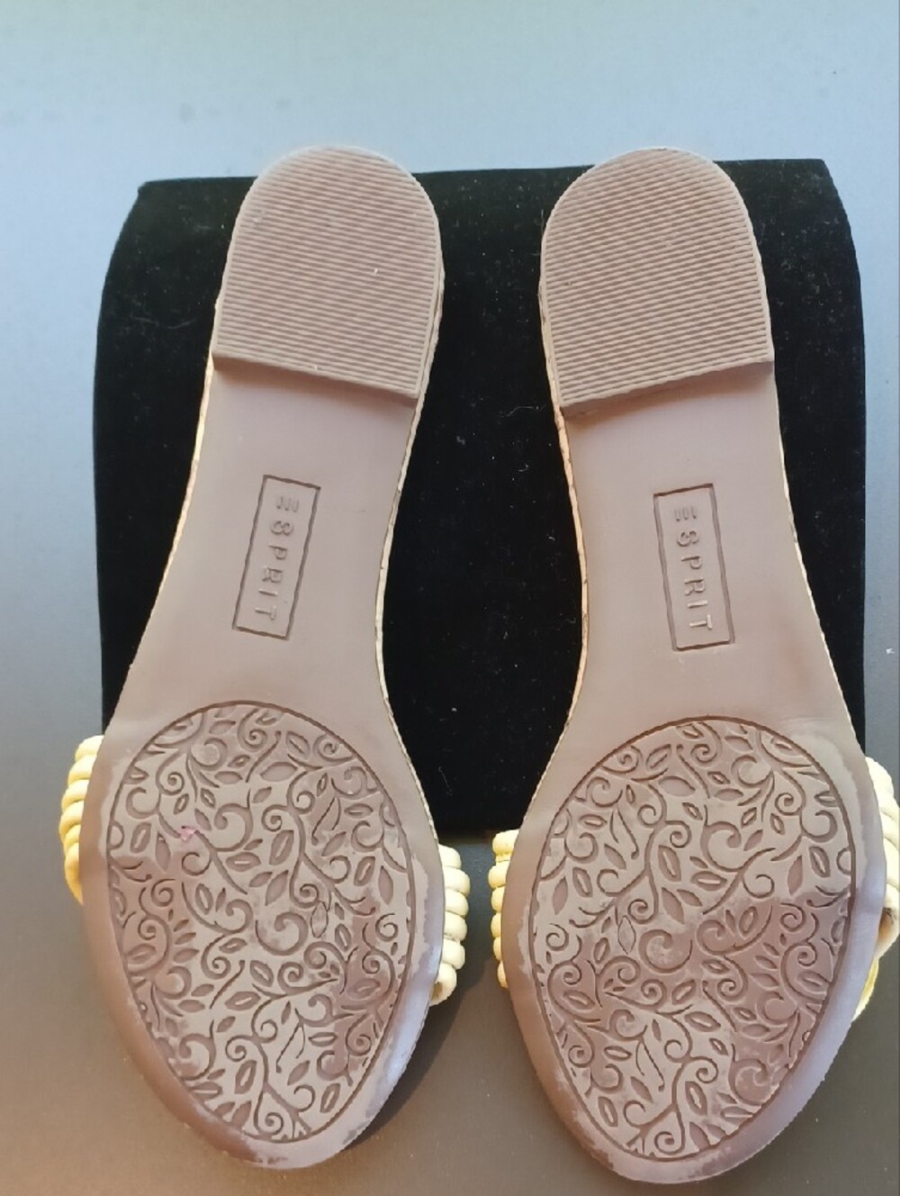 Esprit Women's Light Cream Braided Cork Slide Sandals - Picture 2 of 4